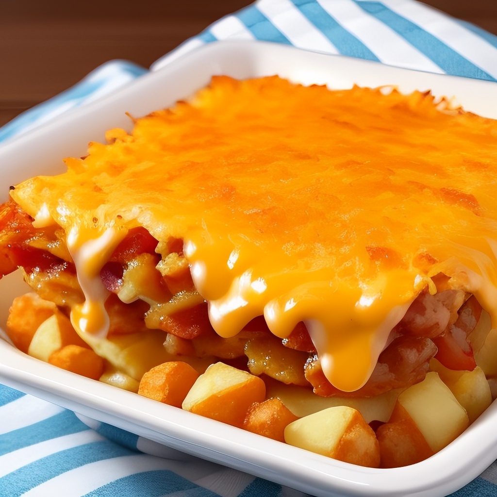Cheesy Bacon Cheeseburger Tater Tot Casserole