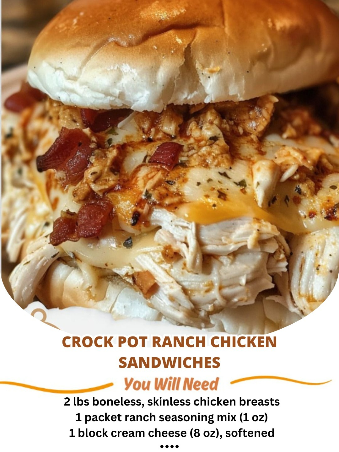 Tender and flavorful Crock Pot Ranch Chicken Sandwiches with shredded chicken, creamy ranch, and soft buns.