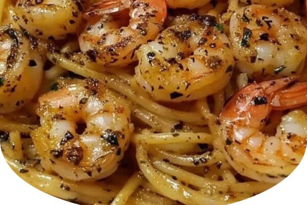 Delicious shrimp pasta with a creamy garlic butter sauce, perfect for a quick and satisfying meal.