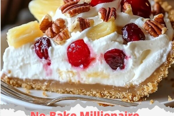 Creamy and delicious No-Bake Millionaire Pie with a rich, tropical flavor.