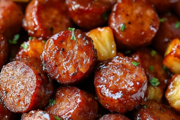 Savory and smoky Crockpot Kielbasa Bites slow-cooked in a flavorful sauce—perfect for parties and appetizers.