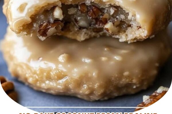 Delicious No-Bake Coconut Pecan Praline Cookies with a rich, caramelized flavor and crunchy texture.