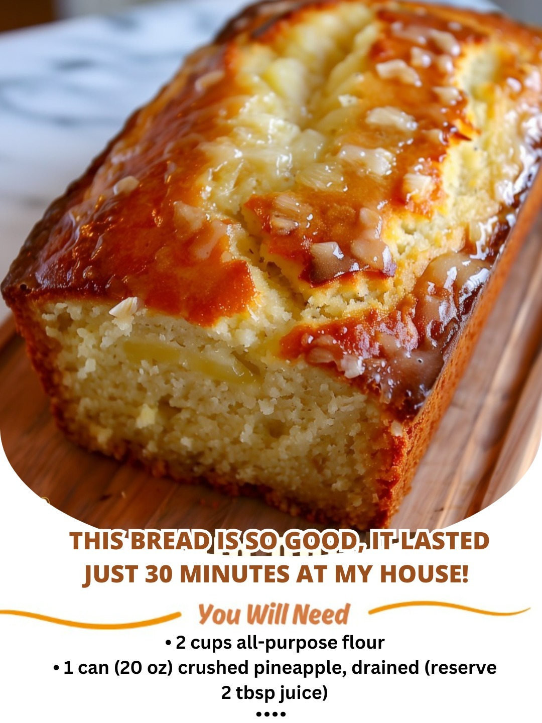 Moist and flavorful Pineapple Quick Bread with a tropical twist, perfect for any occasion.