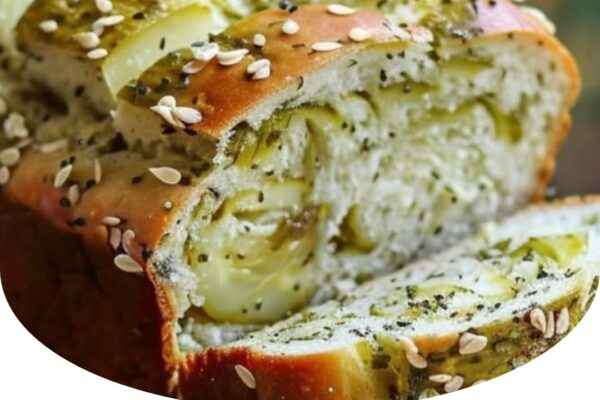 Savory Dill Pickle Bread with a tangy, flavorful twist and a soft, moist texture.