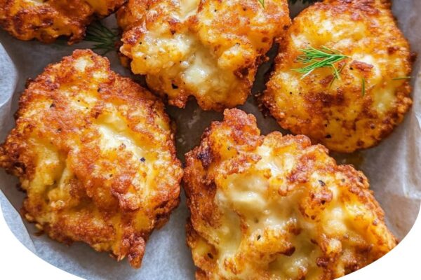 Crispy and cheesy chicken fritters—packed with flavor and perfect for any meal.