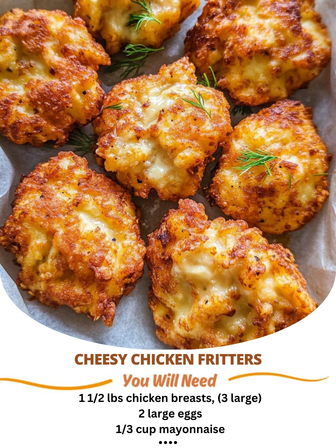 Crispy and cheesy chicken fritters—packed with flavor and perfect for any meal.