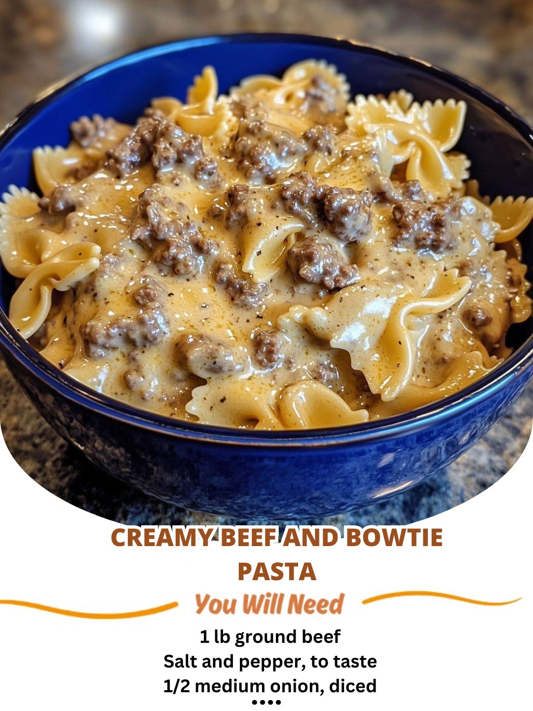 Rich and creamy Beef and Bowtie Pasta with a savory sauce, perfect for a comforting meal.