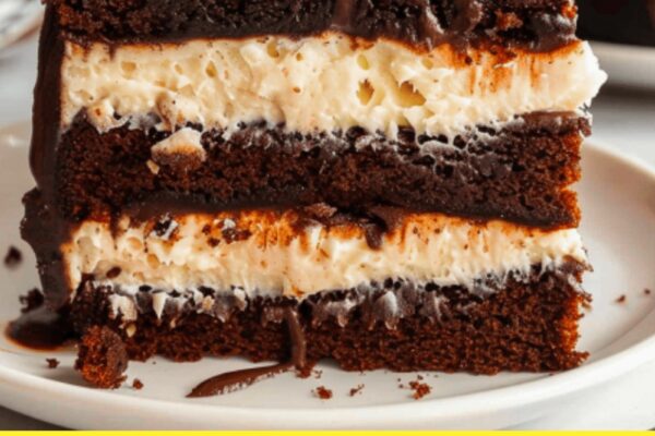 Rich and decadent Ding Dong Cake with layers of moist chocolate cake and creamy filling.