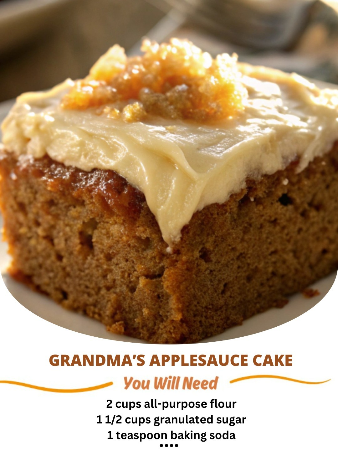 Grandma’s applesauce cake with warm spices, moist texture, and a rich homemade flavor