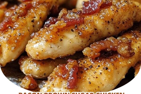 Crispy bacon-wrapped chicken tenders glazed with brown sugar for a perfect balance of sweet and savory flavors.