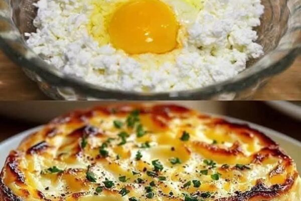 Delicious baked cottage cheese eggs with a fluffy texture, rich flavor, and a golden top.