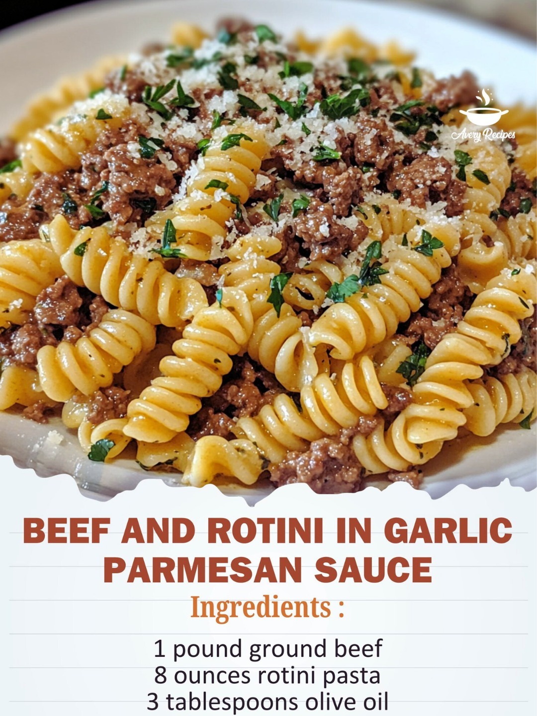 Beef and Rotini in Garlic Parmesan Sauce