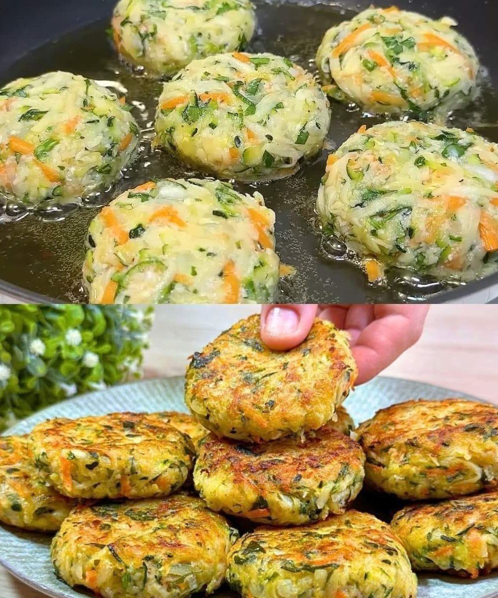 Golden, crispy vegetable fritters packed with fresh veggies and herbs, perfect for a tasty appetizer or snack.