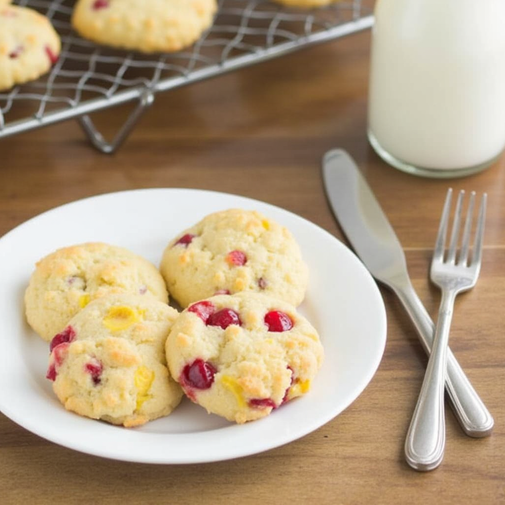 Soft and tangy lemon cherry cookies with a perfect balance of citrus and sweet cherry flavors.