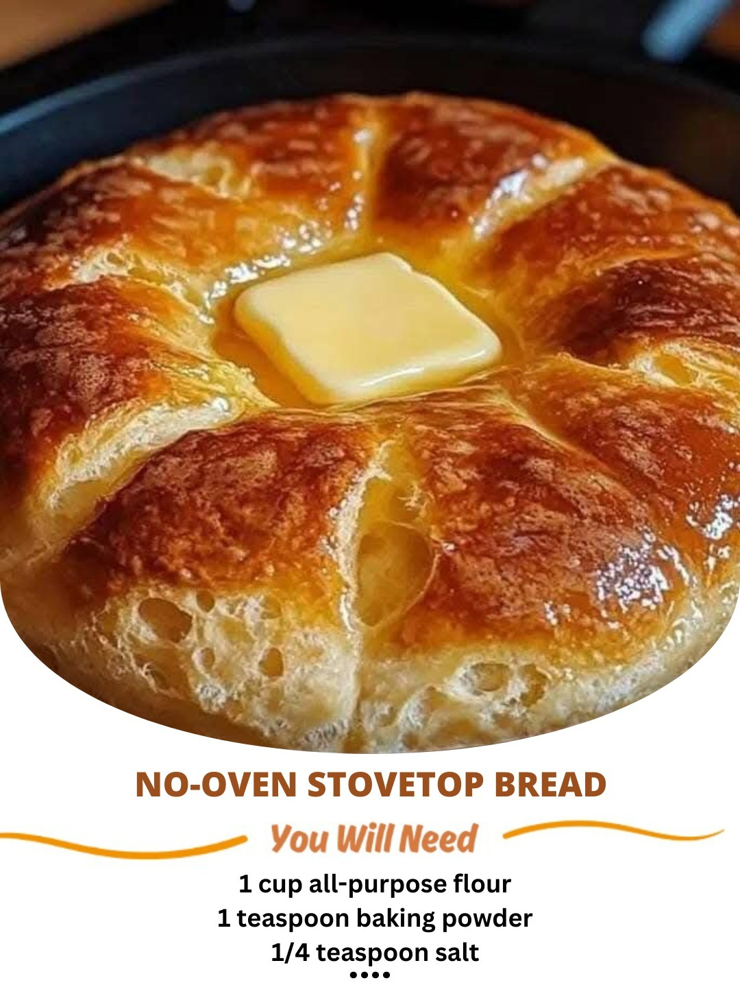 Soft and fluffy no-oven stovetop bread, perfectly golden and easy to make in a pan.