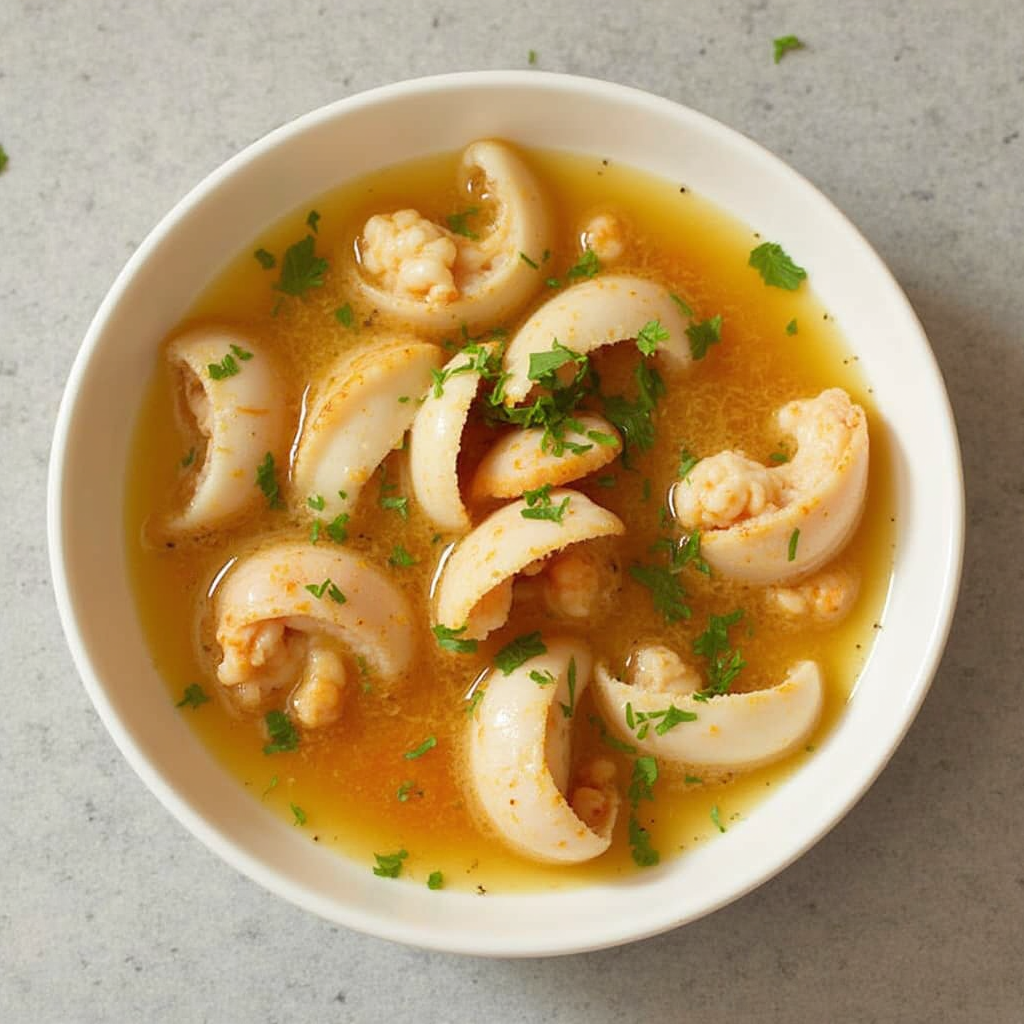 A rich and flavorful seafood soup with fresh crab, shrimp, and aromatic spices, perfect for a comforting meal.