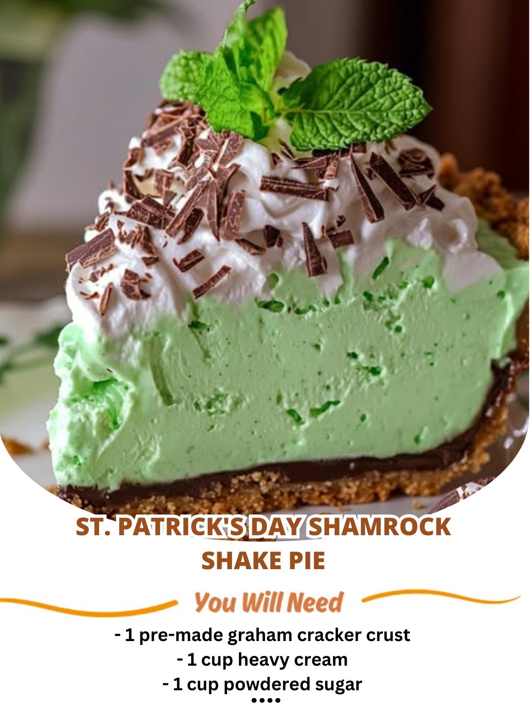 St. Patrick's Day Shamrock Shake Pie