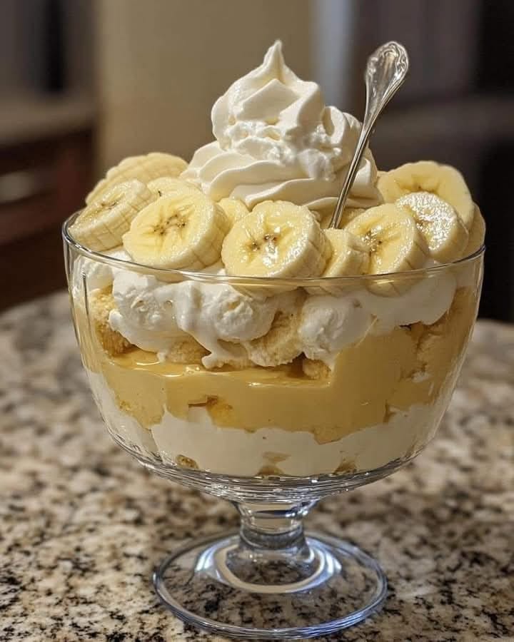 Trifle de Pudim de Banana e Baunilha
