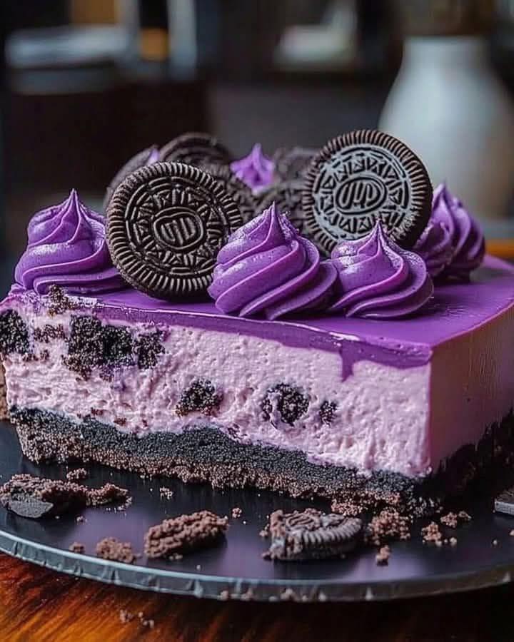 Decadent Ube Oreo Cheesecake