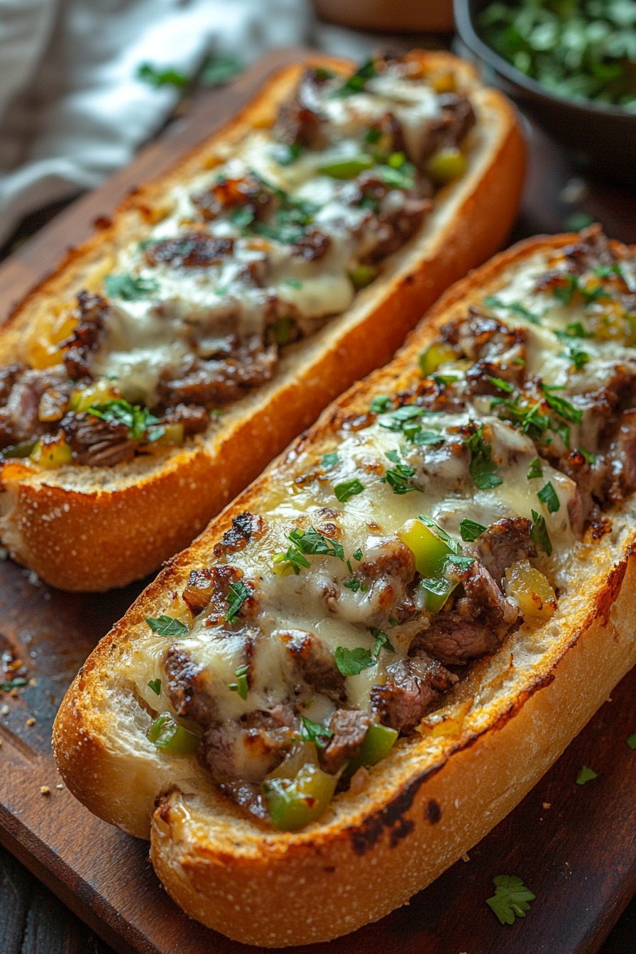 Philly Cheese Steak Cheesy Bread