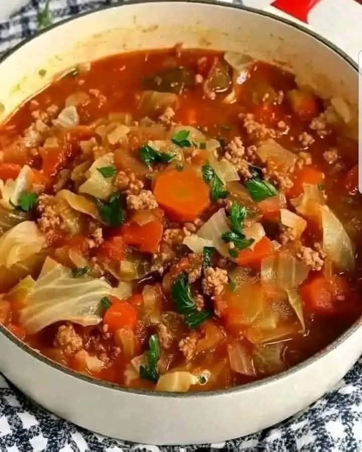 Cabbage Soup with Ground Beef