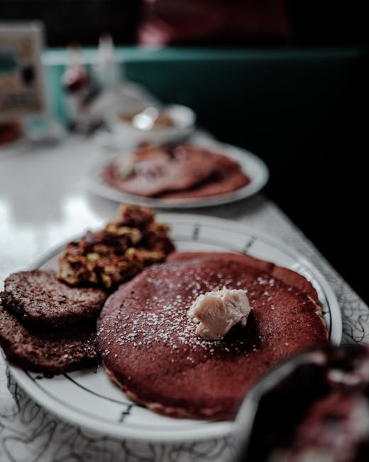 American Pancakes with Maple Syrup for Sunday Brunch