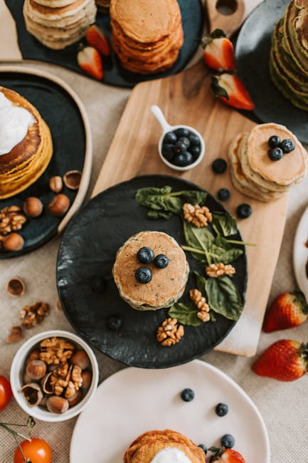 Traditional American Pancake Stack with Berries