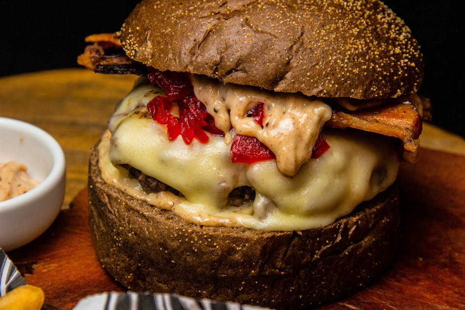 Ghost pepper cheese burger with fiery aioli sauce