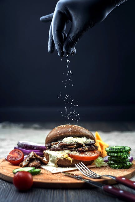 Portobello mushroom burger with balsamic glaze