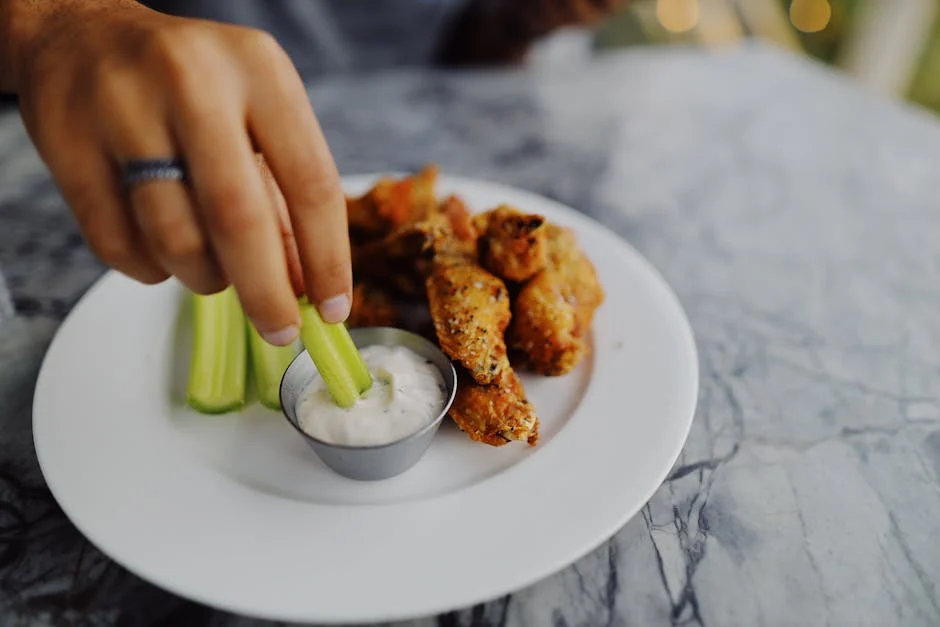 Cauliflower buffalo wings with ranch dip