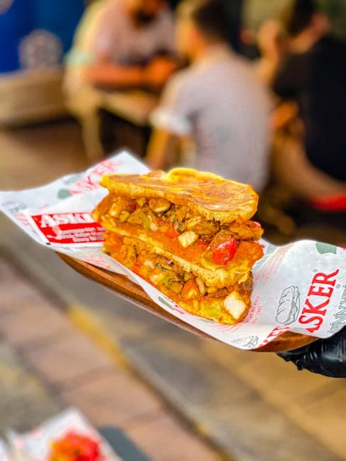 philly cheese steak sandwich with peppers street style