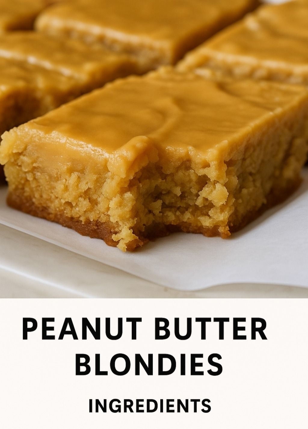 Peanut Butter Blondies with Fudge Frosting