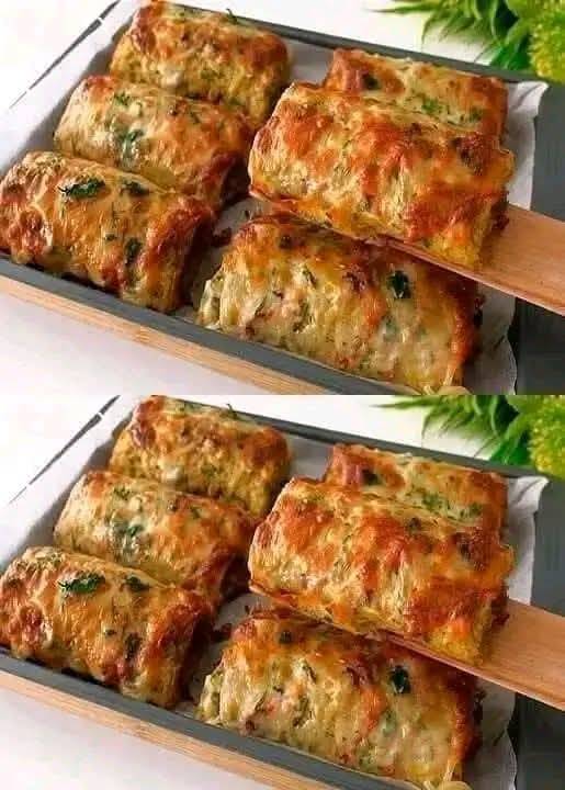 Potato rolls with chicken