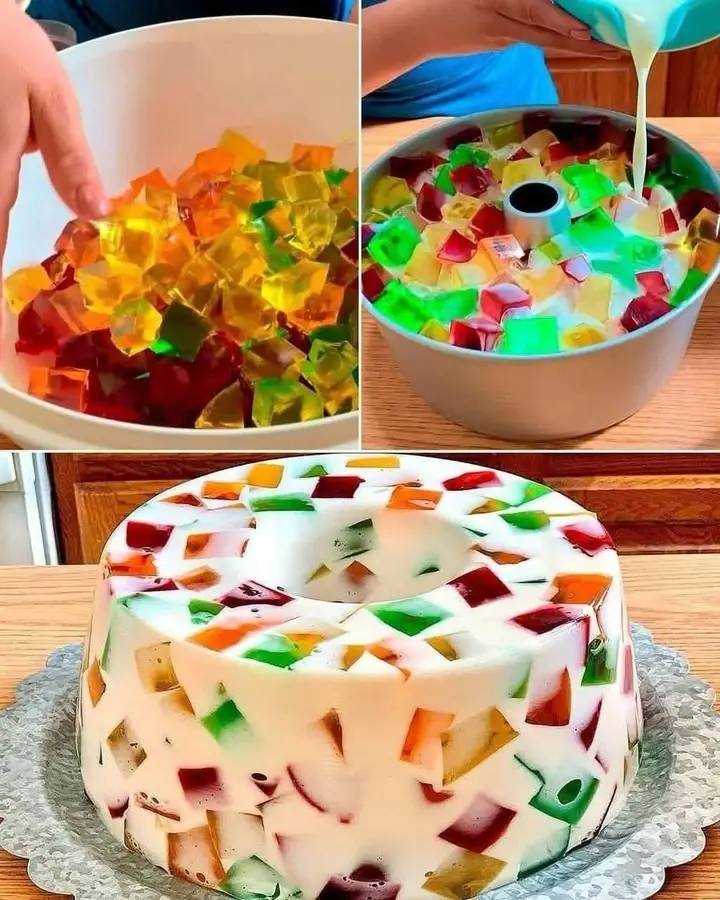 Mosaic jelly with 4 ingredients! A colorful and refreshing treat that appeals to everyone