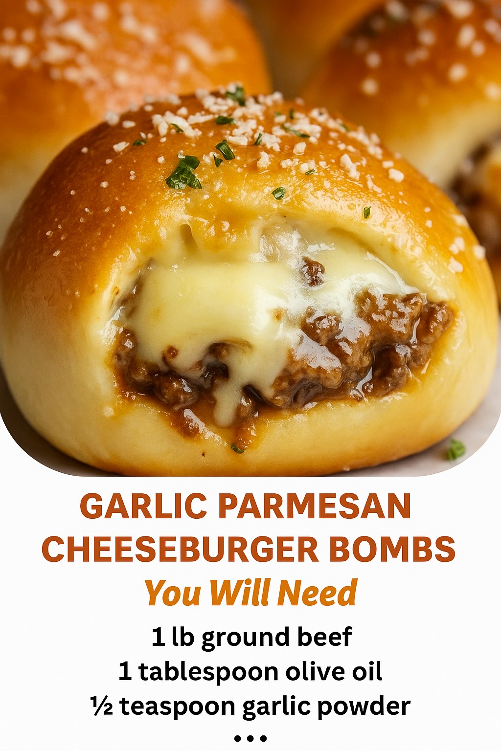 Garlic Parmesan Cheeseburger Bombs