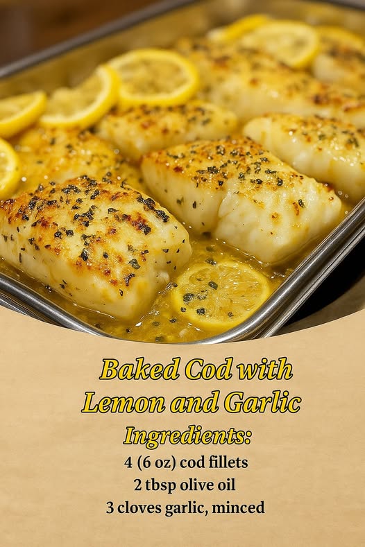 Baked Cod with Lemon and Garlic