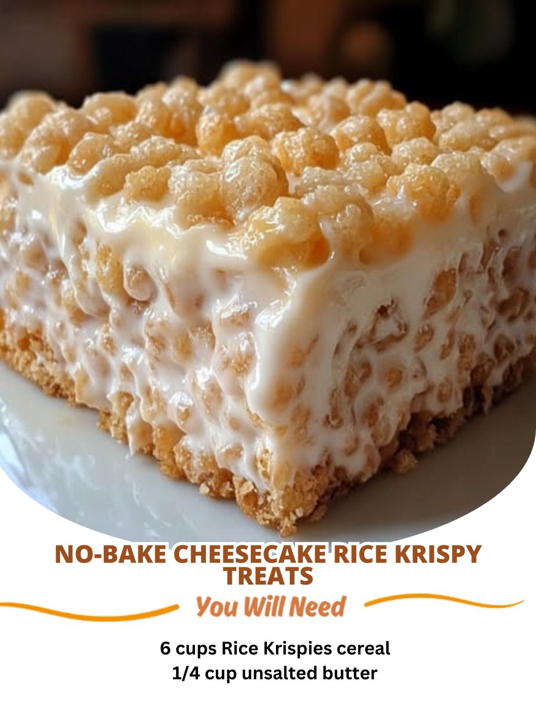 No-Bake Cheesecake Rice Krispy Treats