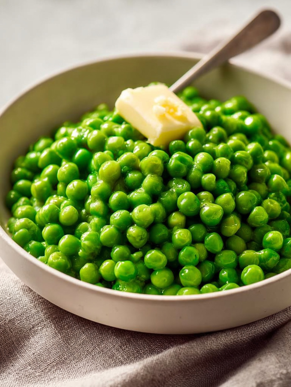 To cook frozen peas with garlic butter