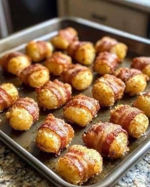 Air Fryer Bacon Wrapped Tater Tots