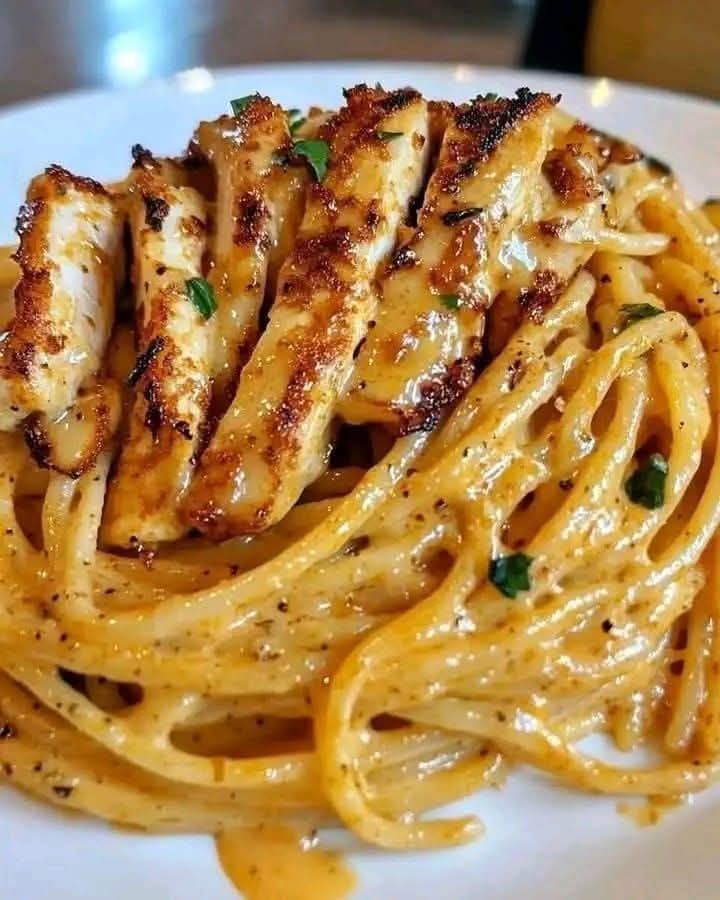 Savory Cajun Chicken over Creamy Parmesan Linguine