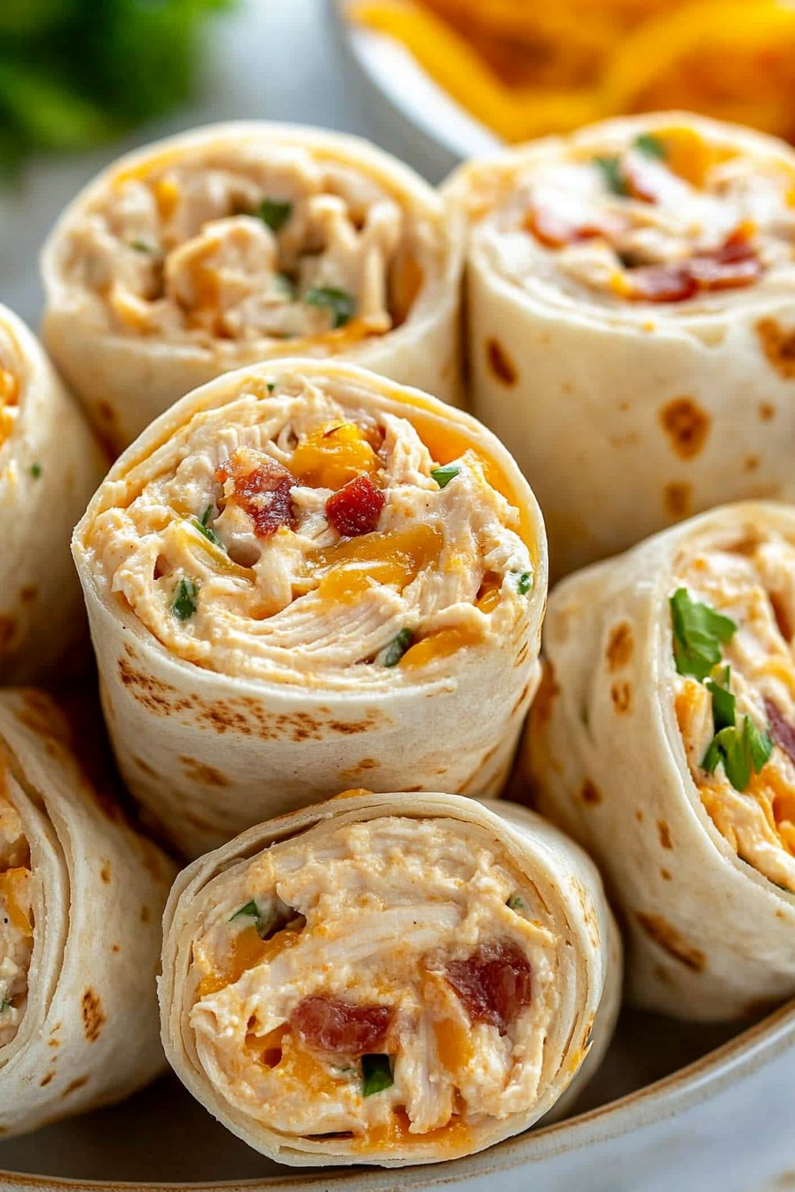 Creamy Chicken Bacon Ranch Pinwheels