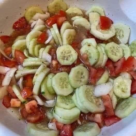 This salad truly comes into its own after spending a day chilling in the fridge