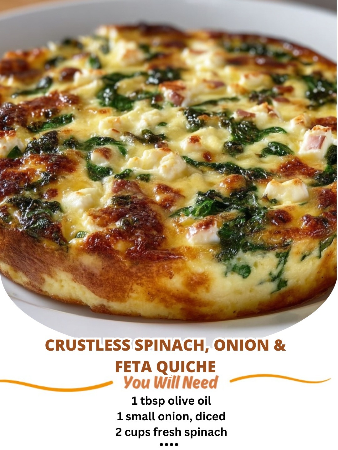 Crustless Spinach, Onion & Feta Quiche