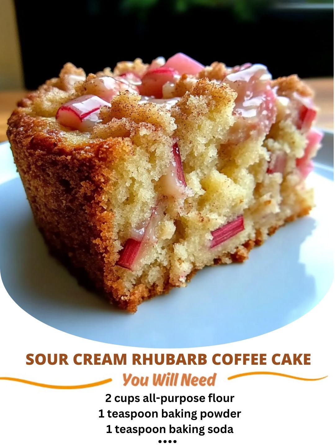 Sour Cream Rhubarb Coffee Cake