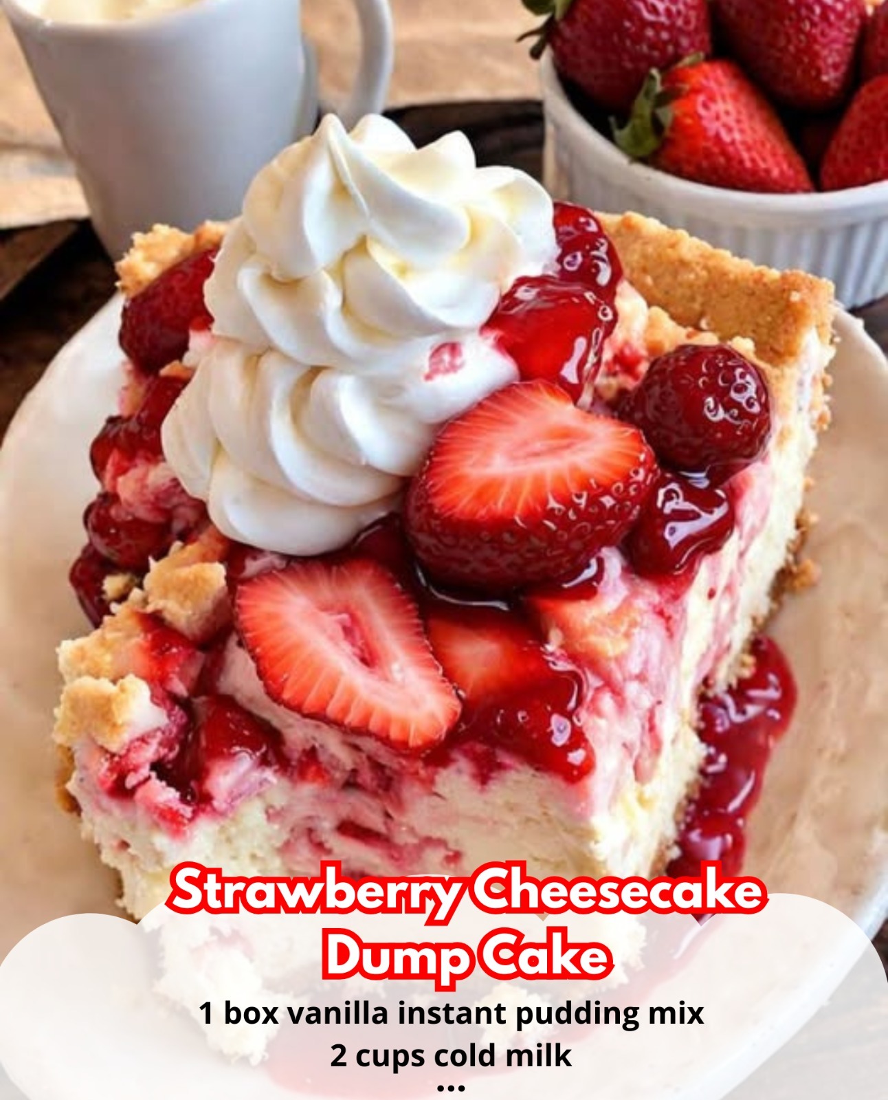 Only 5 ingredients and zero hassle! This Strawberry Cheesecake