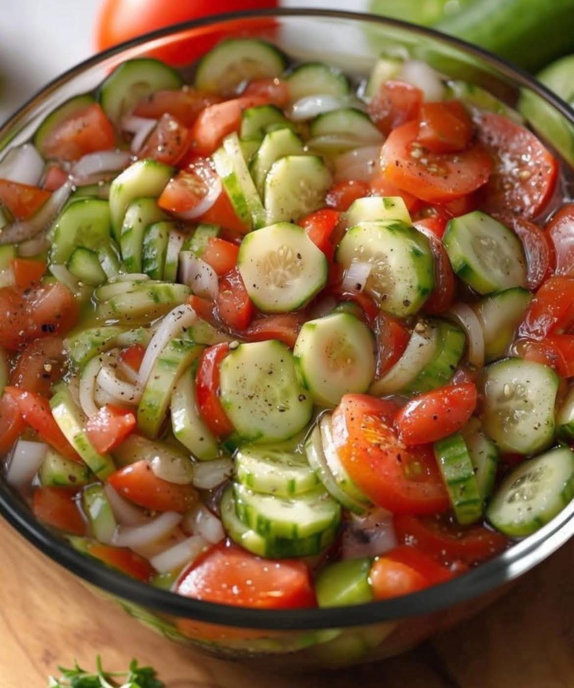 Marinated Cucumbers, Onions, and Tomatoes