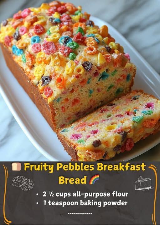 Fruity Pebbles Breakfast Bread