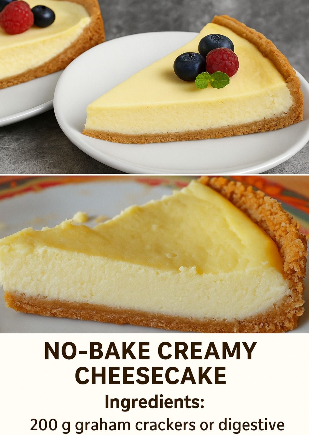 No-Bake Creamy Cheesecake