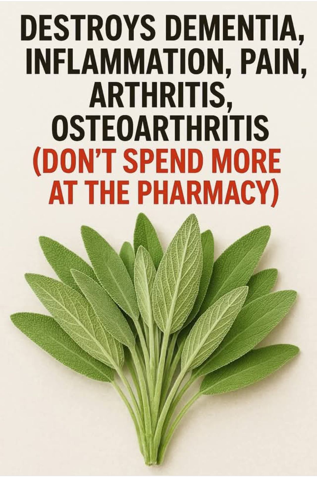 Destroys dementia, inflammation, pain, arthritis, osteoarthritis (Don’t spend more at the pharmacy)