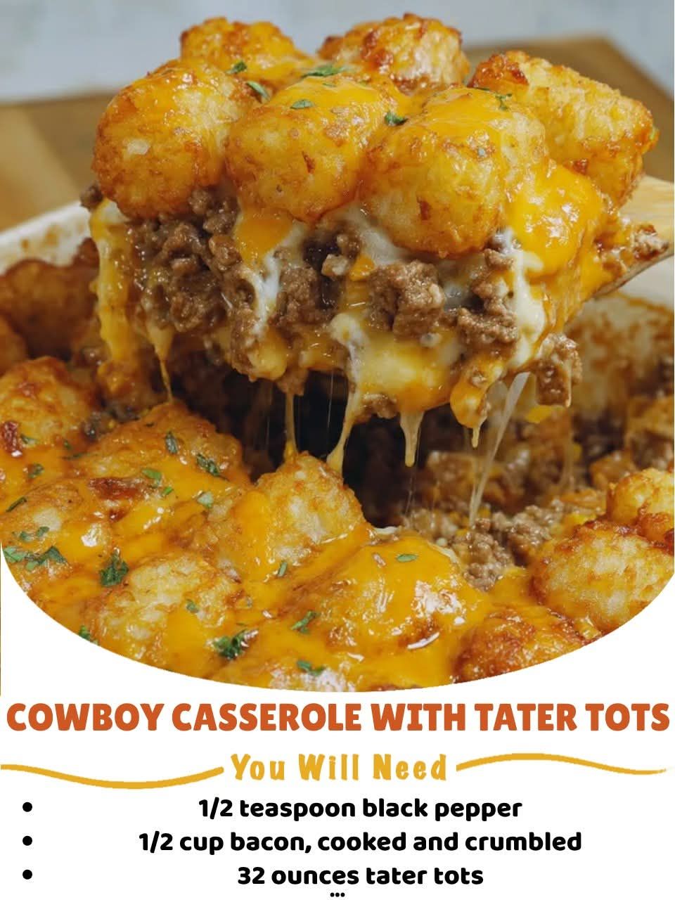 Easy Cowboy Casserole with Tater Tots